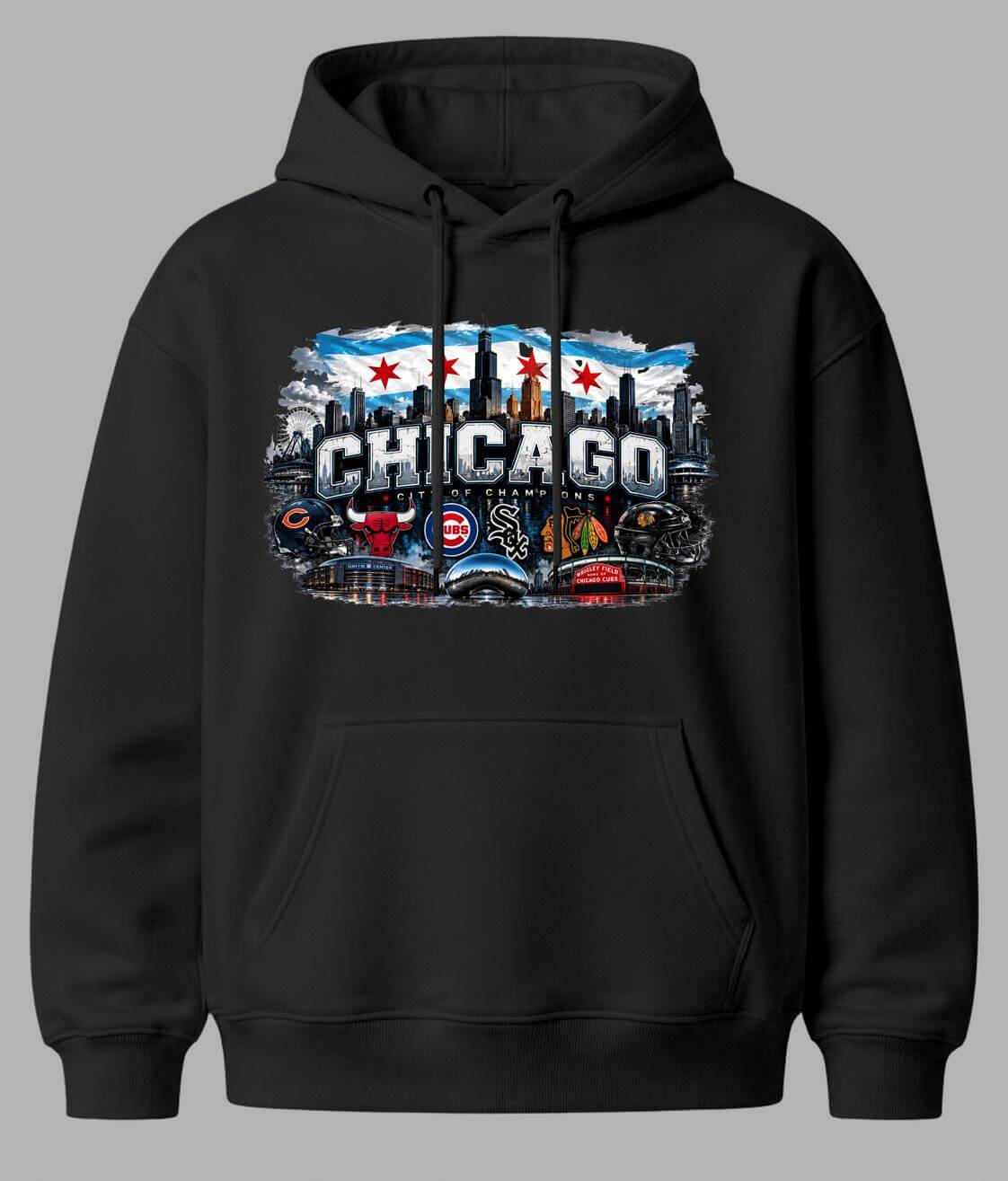 Chicago Hoodie - Teams Bean Black